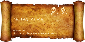 Pallag Vince névjegykártya