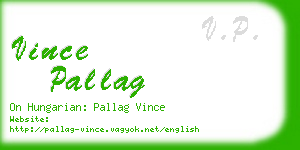 vince pallag business card